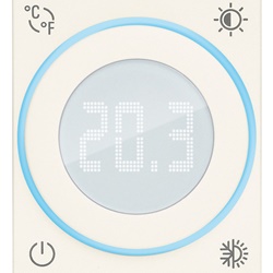 Termostato rotella 100-240V 2 moduli bianco controllo temperatura riscaldamento condizionamento