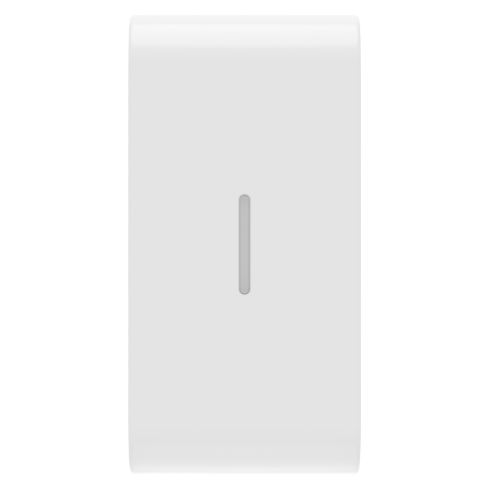 Pulsante interruttore con diffusore luminoso bianco per controllo impianti elettrici civili e industriali