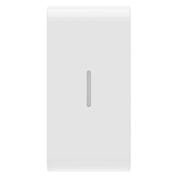 Pulsante interruttore con diffusore luminoso bianco per controllo impianti elettrici civili e industriali