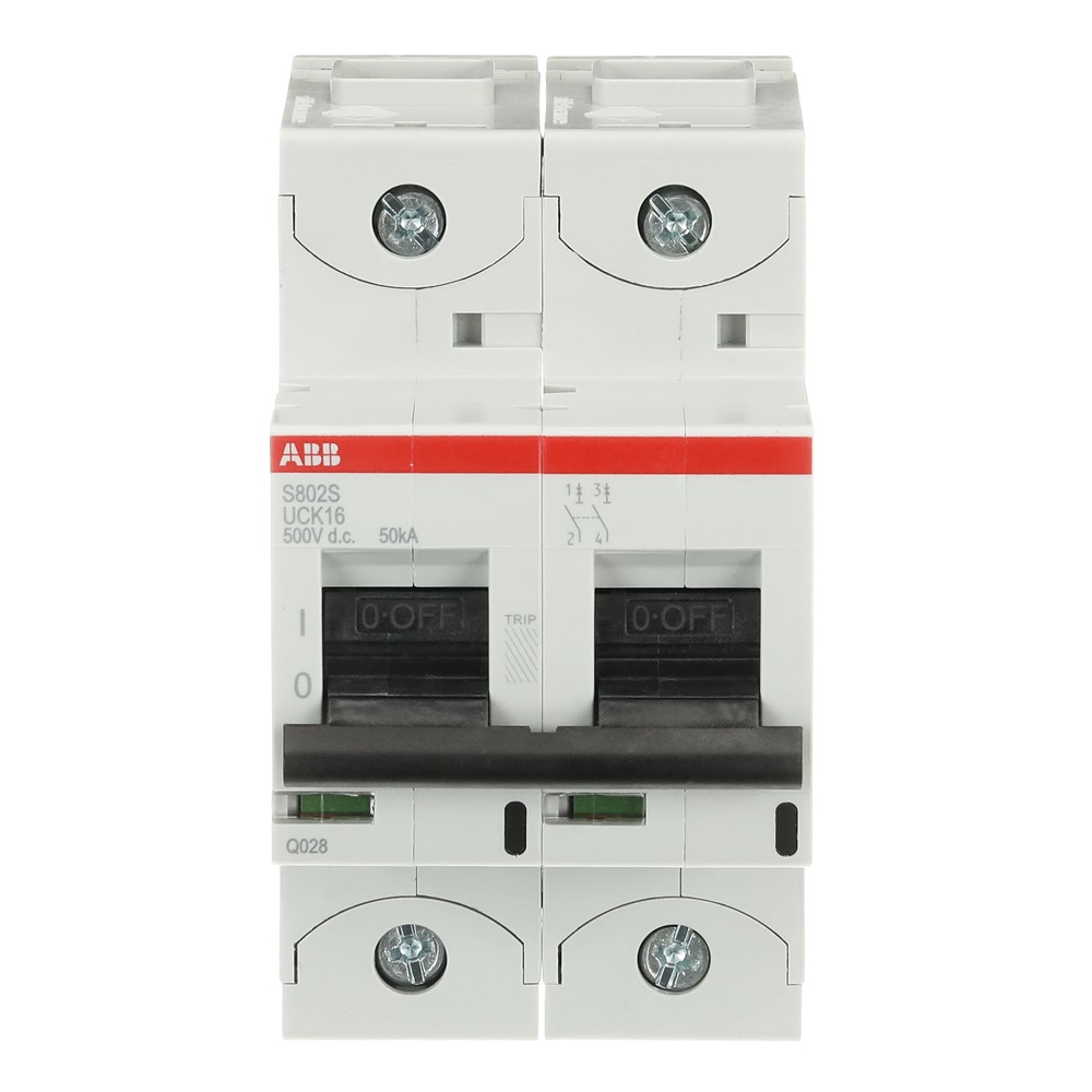 Interruttore automatico S802S-UCK16 2 poli 16A 50kA 250VDC alta prestazione per impianti elettrici residenziali e industriali