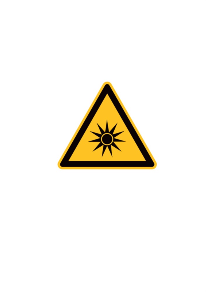 Etichetta avvertimento raggio ottico 50 mm per impianti