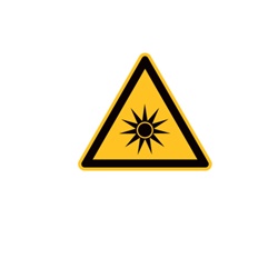 Etichetta avvertimento raggio ottico 50 mm per impianti