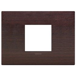 Placca Classic 2 moduli centrali legno naturale Wengé per installazioni elettriche