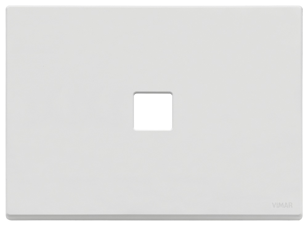 Placca 3 moduli Flat metallo bianco matt per comando elettrico installazione murale