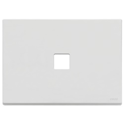Placca 3 moduli Flat metallo bianco matt per comando elettrico installazione murale