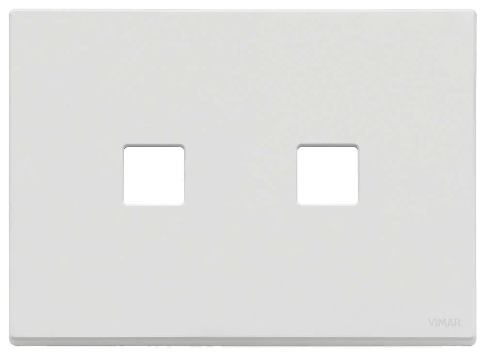 Placca metallo 3 moduli x 2 comandi Flat bianco matt per installazioni elettriche