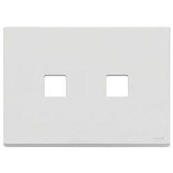 Placca metallo 3 moduli x 2 comandi Flat bianco matt per installazioni elettriche