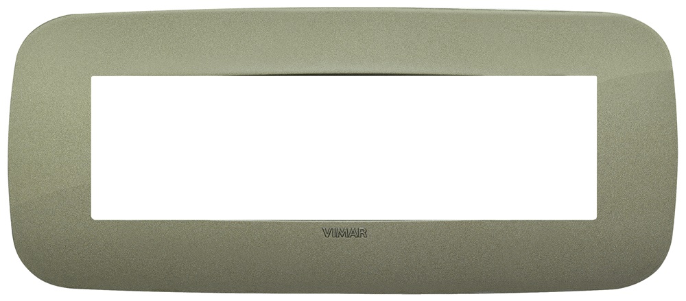 Placca Round 7 moduli tecnopolimero verde per impianti elettrici