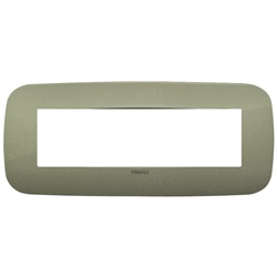 Placca Round 7 moduli tecnopolimero verde per impianti elettrici