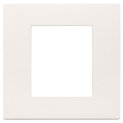 Placca 2 moduli bianco tecnopolimero per installazioni elettriche standard