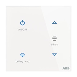 Placca touch 4 canali con sensore temperatura integrato, controllo KNX, per domotica residenziale e commerciale