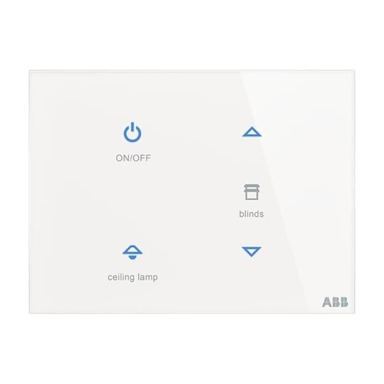 Placca touch 4 canali multifunzione KNX con sensore temperatura per controllo luci e tapparelle