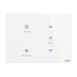 Placca touch 4 canali multifunzione KNX con sensore temperatura per controllo luci e tapparelle