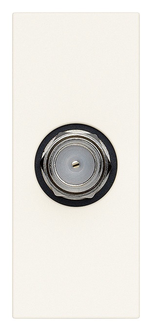 Presa coassiale tipo F connettore femmina bianco frequenze fino 2400 MHz uso TV e antenna