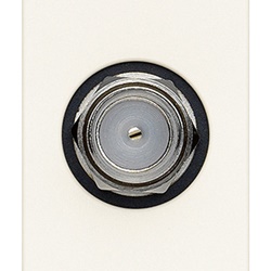 Presa coassiale tipo F connettore femmina bianco frequenze fino 2400 MHz uso TV e antenna