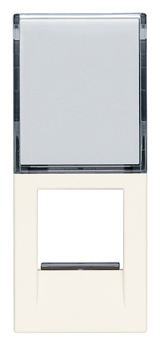 Adattatore portello Keystone bianco con copertura antipolvere per connettori rete