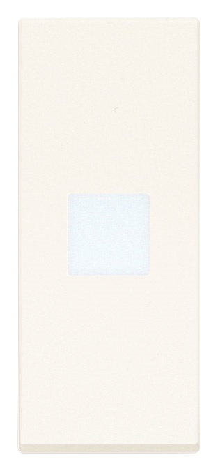 Tasto intercambiabile 1 modulo allineato con diffusore illuminabile bianco per impianti elettrici