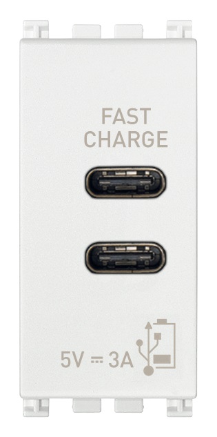 ALIMENTATORE USB C+C 5V 3A 1M BIANC