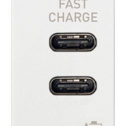 Alimentatore USB C+C 15W 3A 5V doppia uscita cavo 1m bianco per dispositivi elettronici