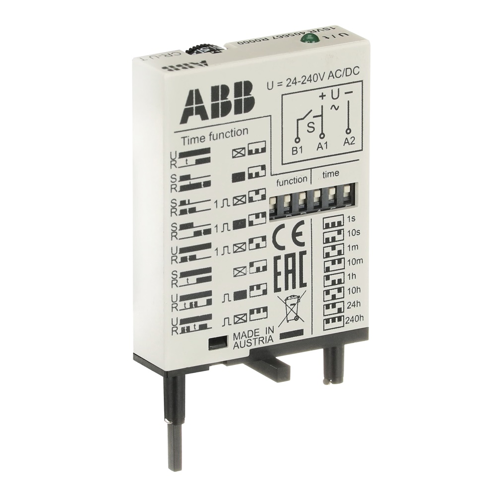 Timer multifunzione CR-U T 24-240VAC/DC per controllo temporizzato impianti elettrici industriali e civili
