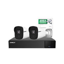 Serie Next - Kit IP 5MP 4 canali, NVR IPNVR004N06PA + 2 telecamere IPBCAMN04F01A + cartello videosorveglianza