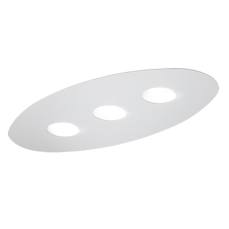 Lampada da soffitto o parete ovale in alluminio bianco opaco con attacco GX53 per lampadine LED, design minimalista ideale per ambienti moderni residenziali e commerciali