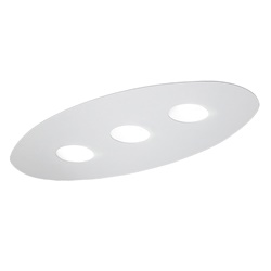 Lampada da soffitto o parete ovale in alluminio bianco opaco con attacco GX53 per lampadine LED, design minimalista ideale per ambienti moderni residenziali e commerciali