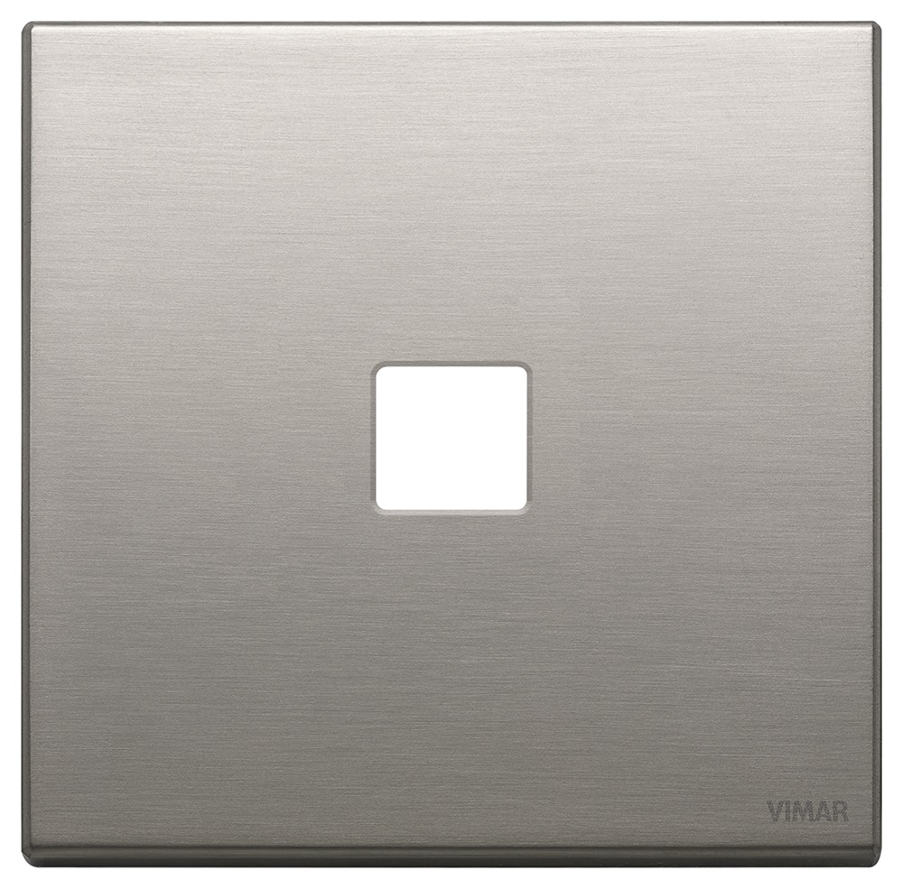 Placca 2 moduli Flat metallo nichel spazzolato per comando elettrico parete