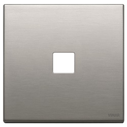Placca 2 moduli Flat metallo nichel spazzolato per comando elettrico parete