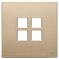 Placca 2 moduli 4 comandi Flat domotici KNX metallo oro satinato