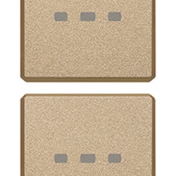 Due tasti Flat neutri illuminabili oro satinato per interruttore design moderno