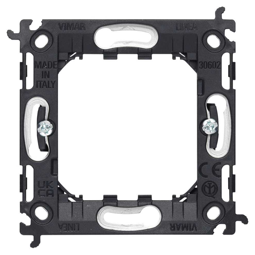 Supporto 2 moduli con griffe per scatole incasso ø 60 mm interasse 71 mm