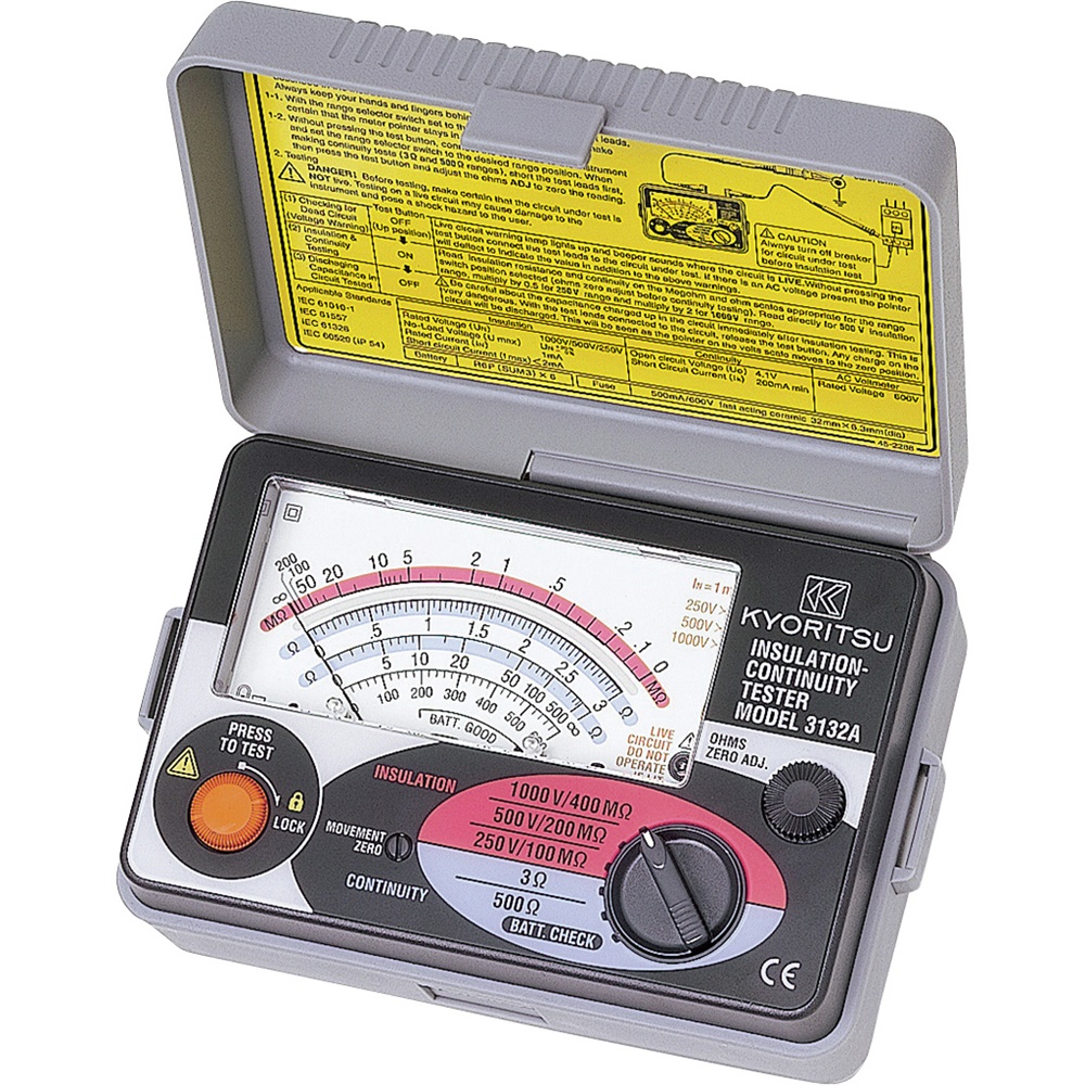 Misuratore isolamento e continuità analogico 3132A bassa tensione fino 1000V test continuità 200mA