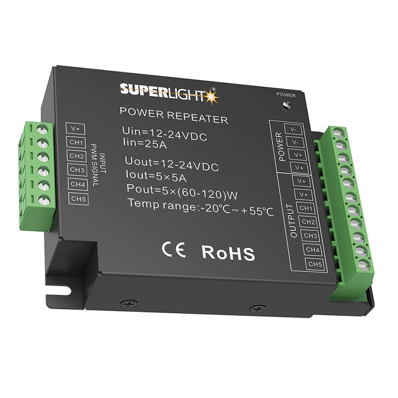 Ripetitore segnale 5 canali 5A compatibile sistemi elettrici residenziali e commerciali