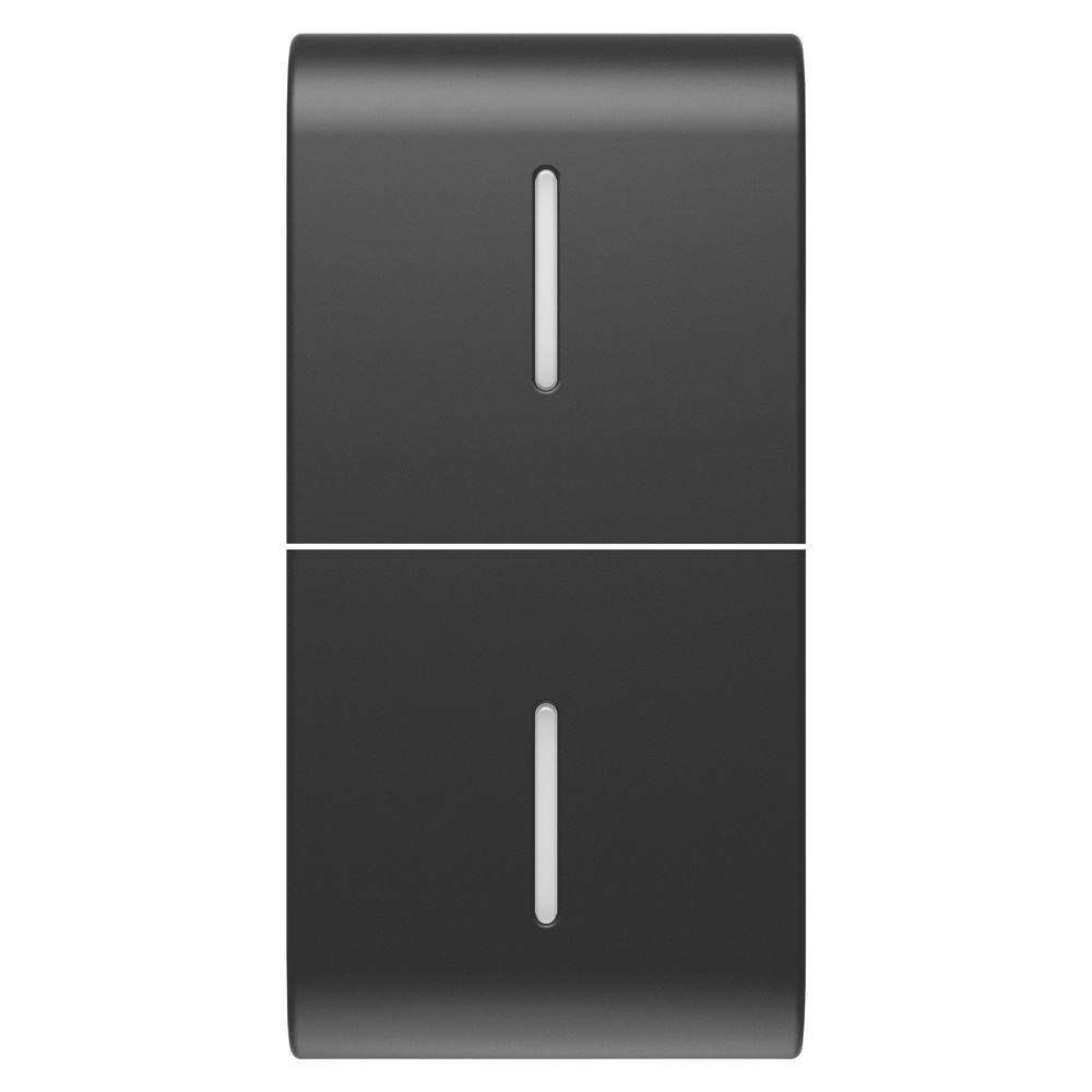 TASTO INTERCAMBIABILE PER COMANDI ASSIALI - CON 2 DIFFUSORI - 1 MODULO - NERO SATINATO - CHORUSMART