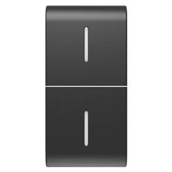 TASTO INTERCAMBIABILE PER COMANDI ASSIALI - CON 2 DIFFUSORI - 1 MODULO - NERO SATINATO - CHORUSMART