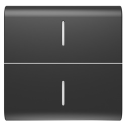 TASTO INTERCAMBIABILE PER COMANDI ASSIALI - CON 2 DIFFUSORI - 2 MODULI - NERO SATINATO - CHORUSMART
