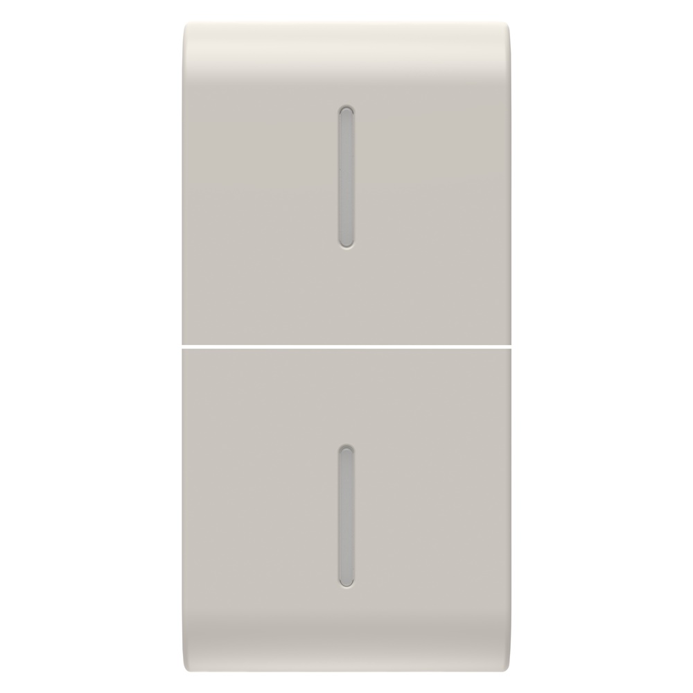 TASTO INTERCAMBIABILE PER COMANDI ASSIALI - CON 2 DIFFUSORI - 1 MODULO - NATURAL BEIGE SATINATO - CHORUSMART
