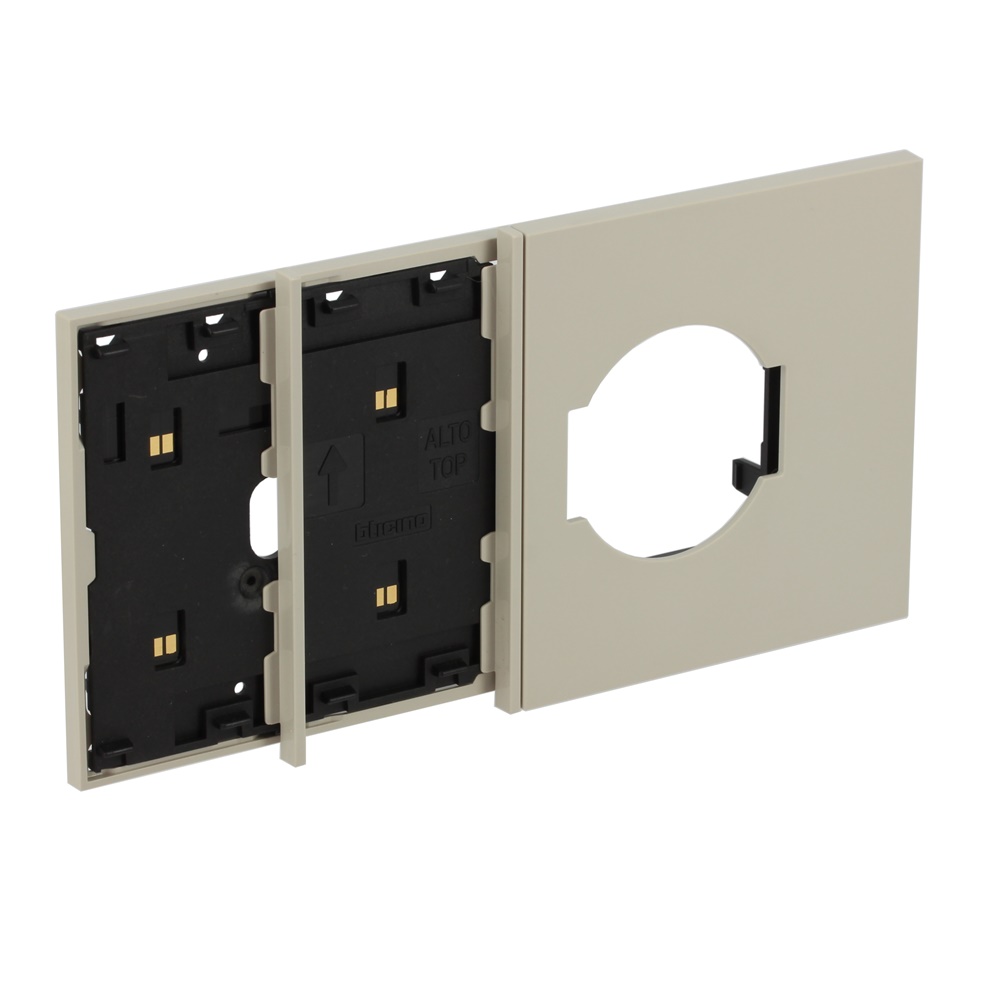 Frame elettrificato 4 moduli sabbia per prese Italia Germania
