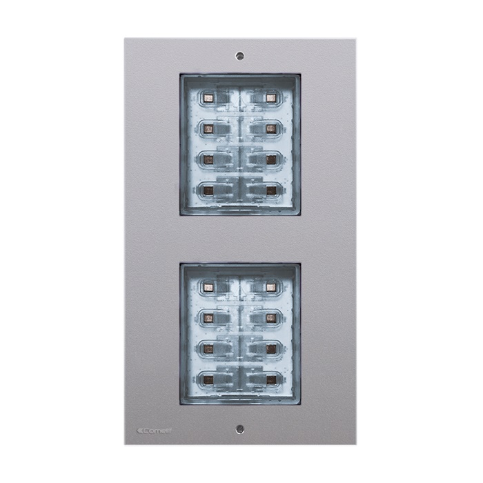 Serie Ciao - Modulo pulsanti, sistema Simplebus 2, predisposto 2/4/8/16 pulsanti, IP54, IK08, supporto parete