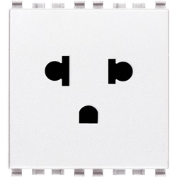 Presa SICURY 2P+T 16A 250V polarizzata standard euroamericana bianco 2 moduli