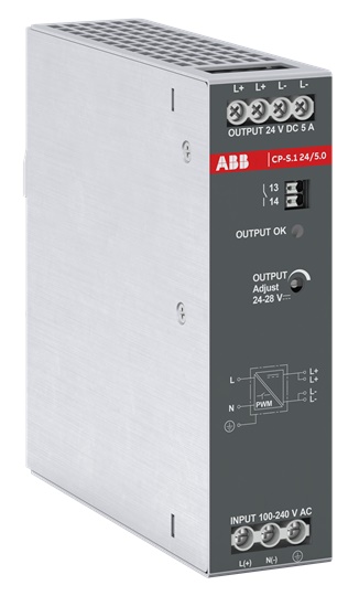Alimentatore industriale CP-S.1 24V 5A regolabile per impianti elettrici e automazione