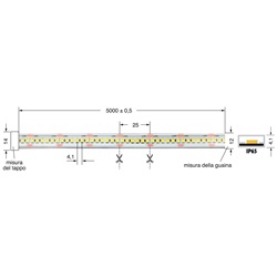 LEDSTRIP 20W/MT 24V luce calda IP65 nastro LED flessibile per esterni giardini terrazze