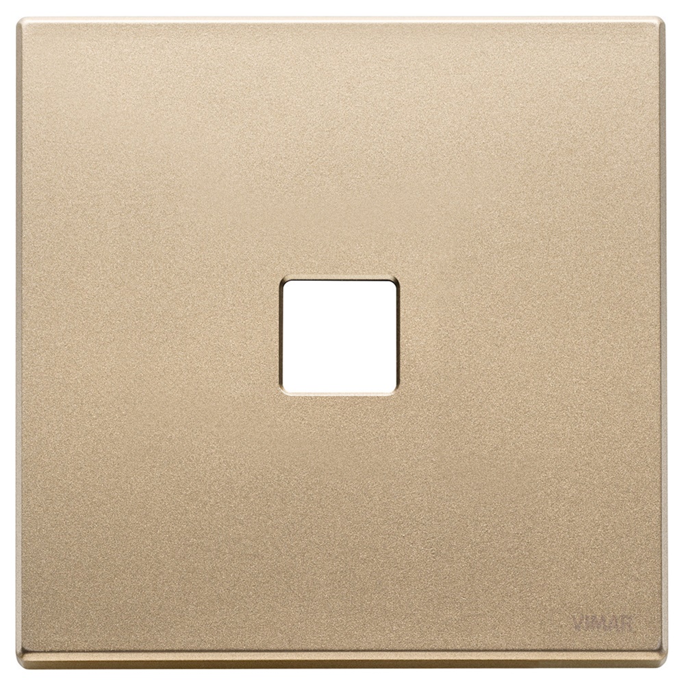 Placca 2 moduli Flat metallo oro satinato per comando elettrico