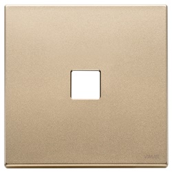 Placca 2 moduli Flat metallo oro satinato per comando elettrico