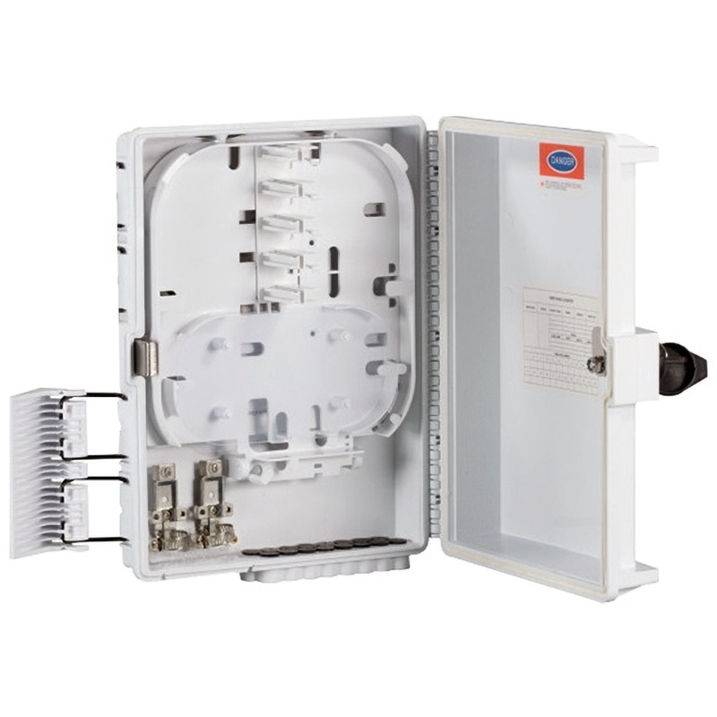 Box distribuzione ottica esterno resistente agenti atmosferici per reti fibra ottica telecomunicazioni