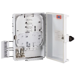 Box distribuzione ottica esterno resistente agenti atmosferici per reti fibra ottica telecomunicazioni