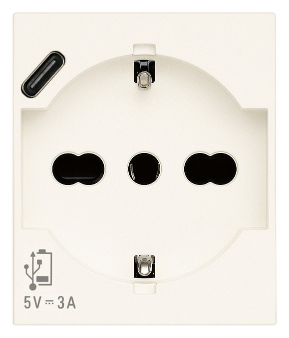 PRESA 2P+T 16A UNIVERSALE + USB C B