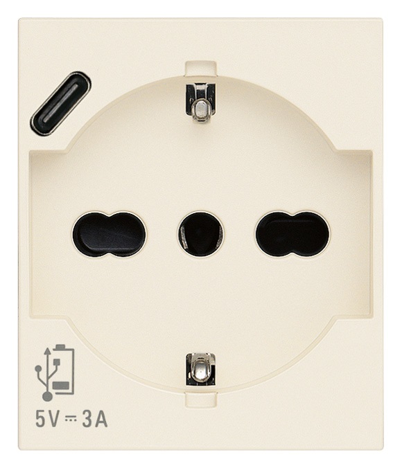 PRESA 2P+T 16A UNIVERSALE + USB C C