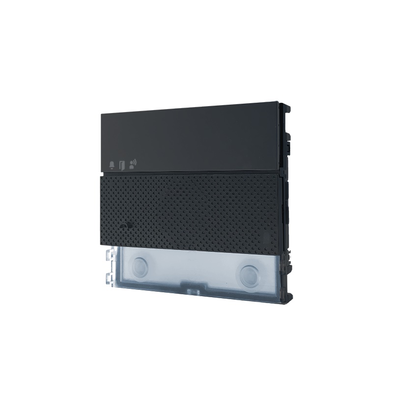 Serie Ultra Black - Modulo audio per pulsantiera, sistema ViP, finitura nera RAL9005, microfono omnidirezionale, sensore crepuscolare
